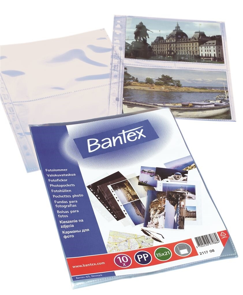 10 stk. Fotolommer Bantex 15x21 Klar