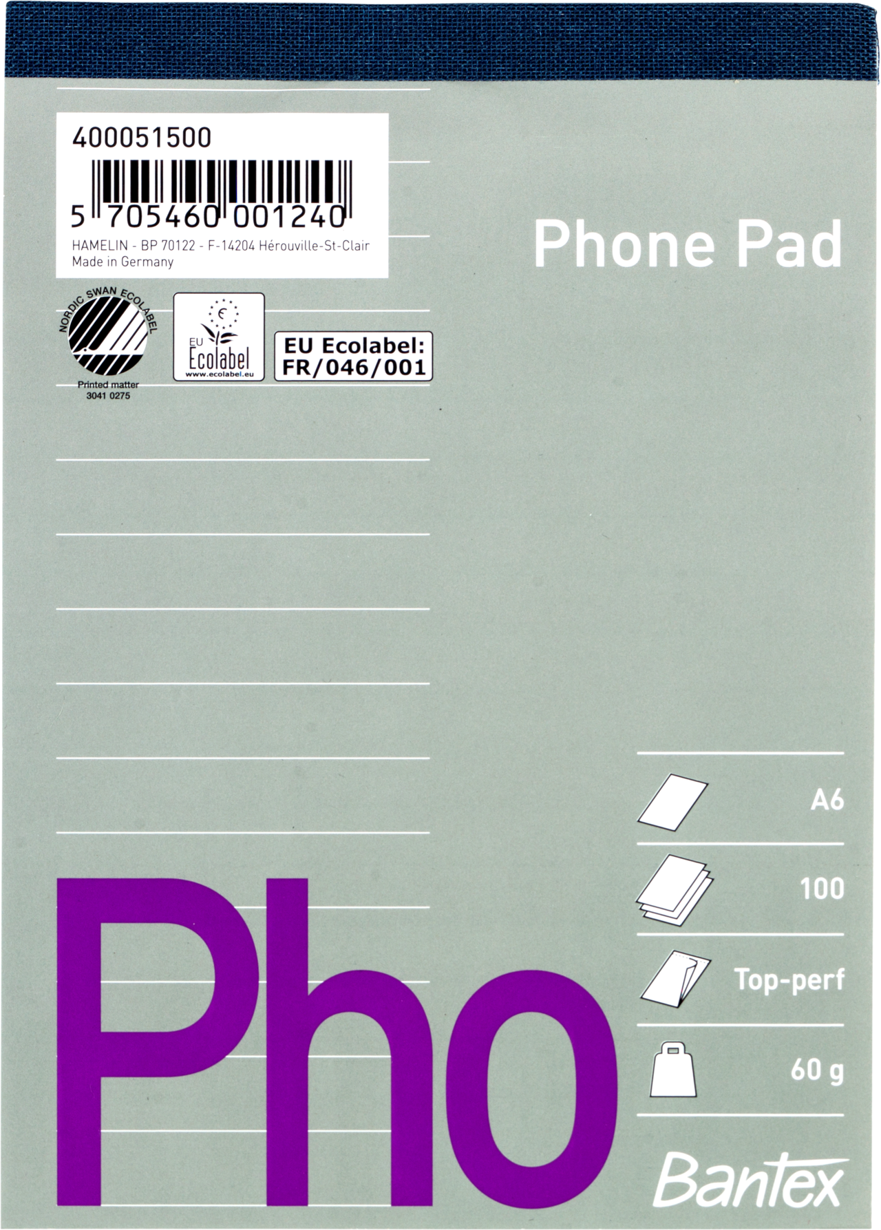 5 stk. Blok Bantex stitched pad a6