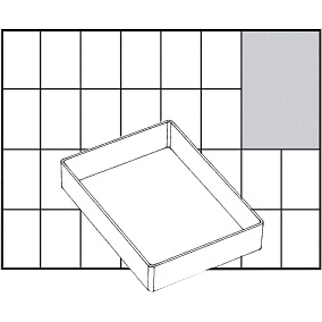 Basisindsats til Sortimentskasse str. 109x79 mm, Model A71 - halv højde, 1 stk.