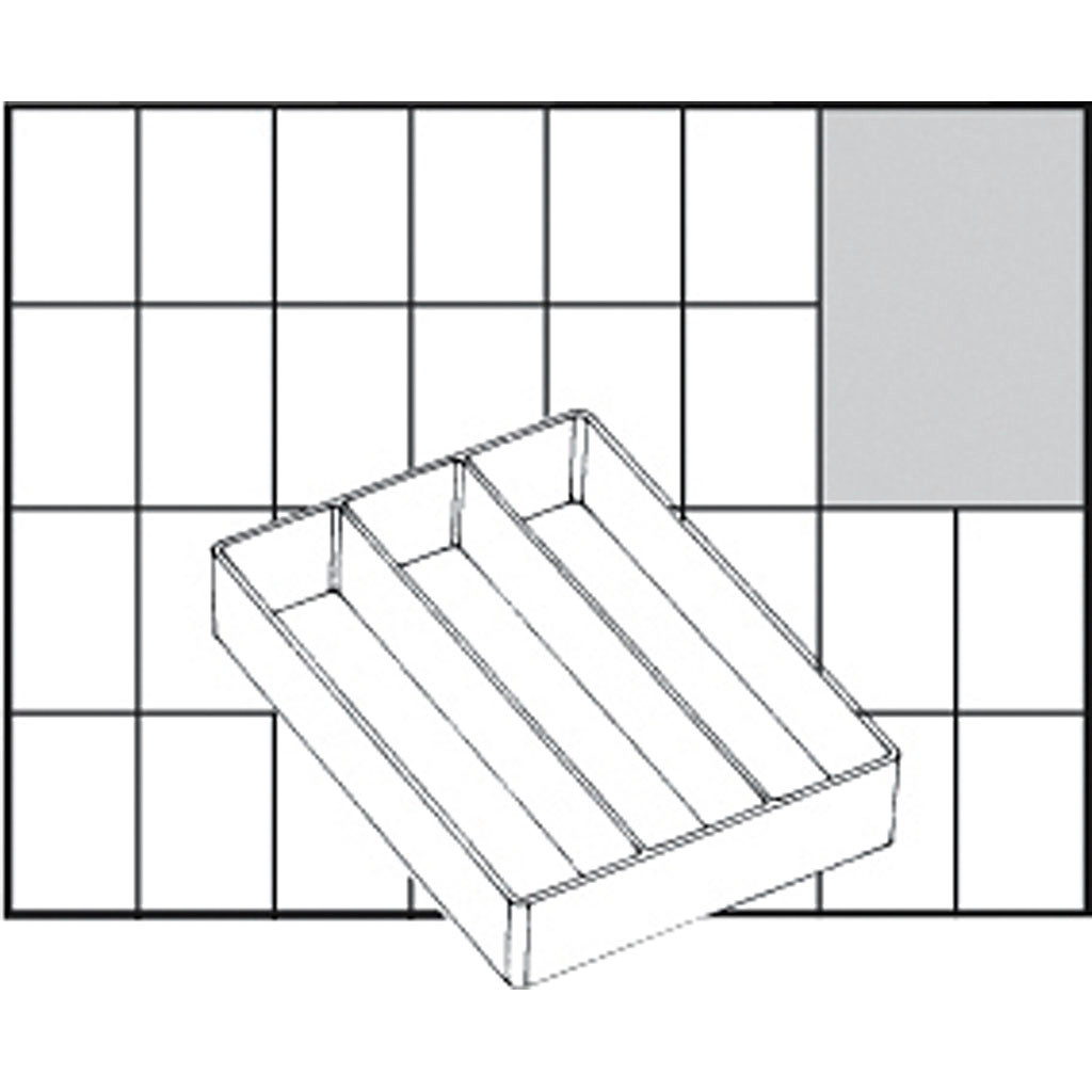 Basisindsats til Sortimentskasse str. 109x79 mm, Model A73 - halv højde, 1 stk.