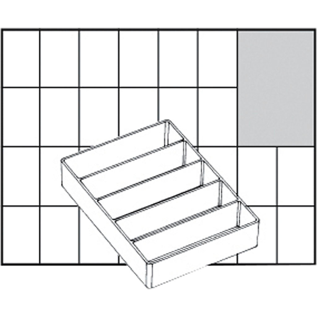Basisindsats til Sortimentskasse str. 109x79 mm, Model A75 - halv højde, 1 stk.