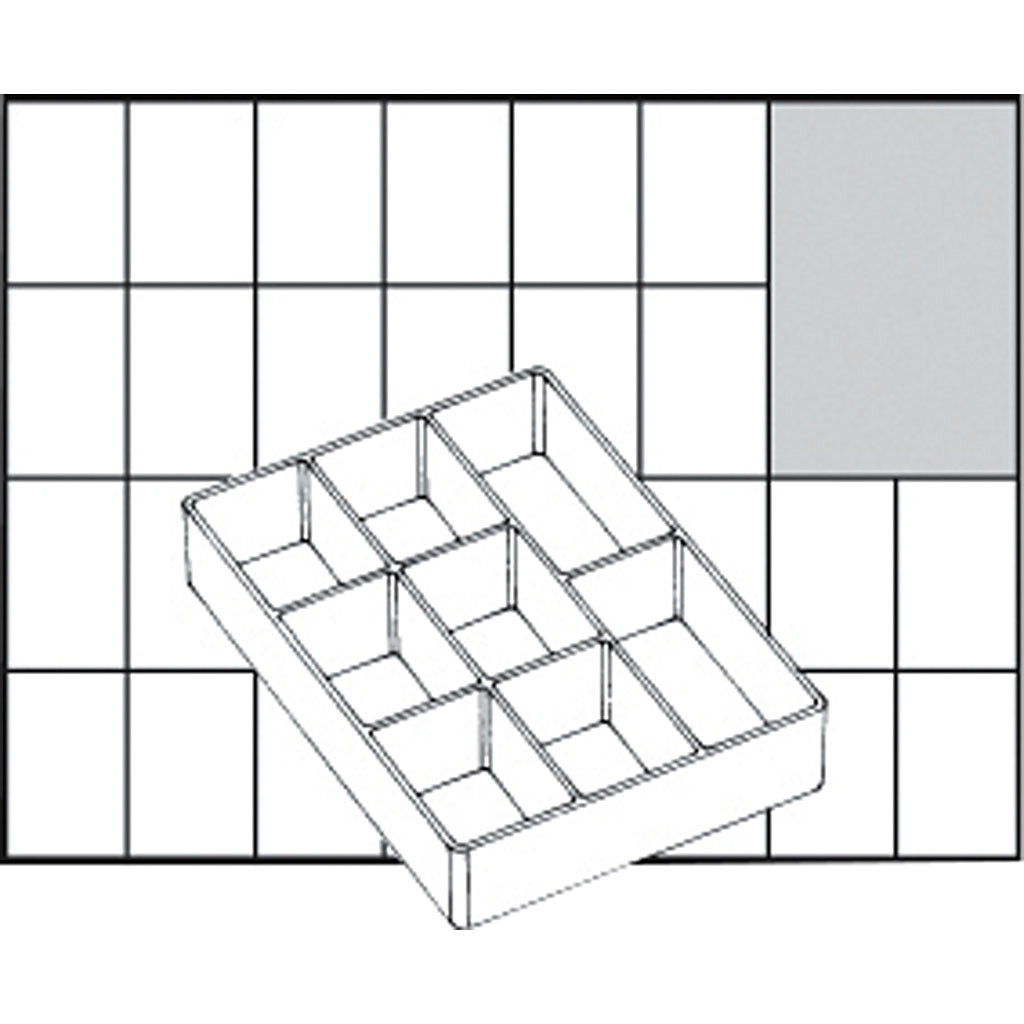 Basisindsats til Sortimentskasse str. 109x79 mm, Model A78 - halv højde, 1 stk.