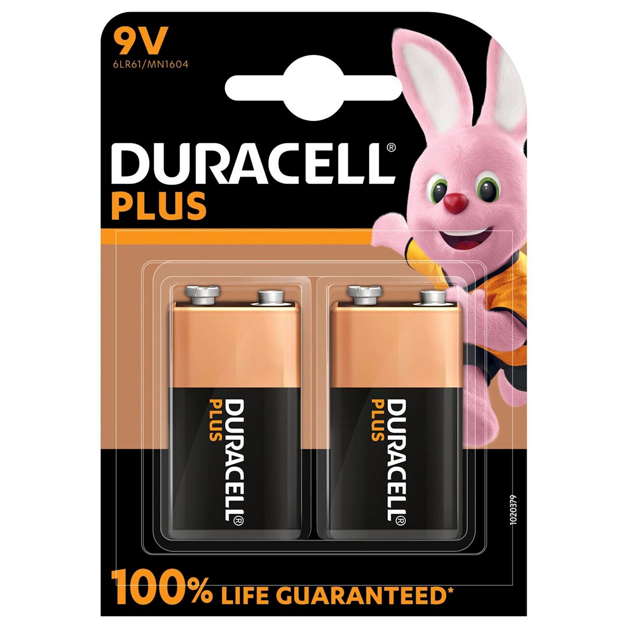 Batteri Duracell Plus Power 9V alkaline 2stk|pak