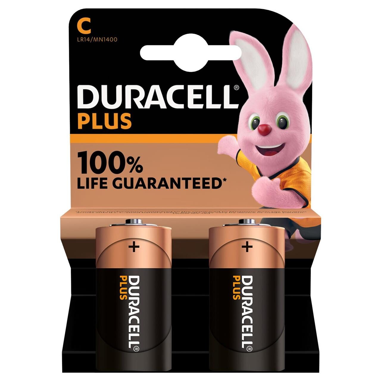 Batteri Duracell Plus Power C alkaline 2 stk. pr. pakke