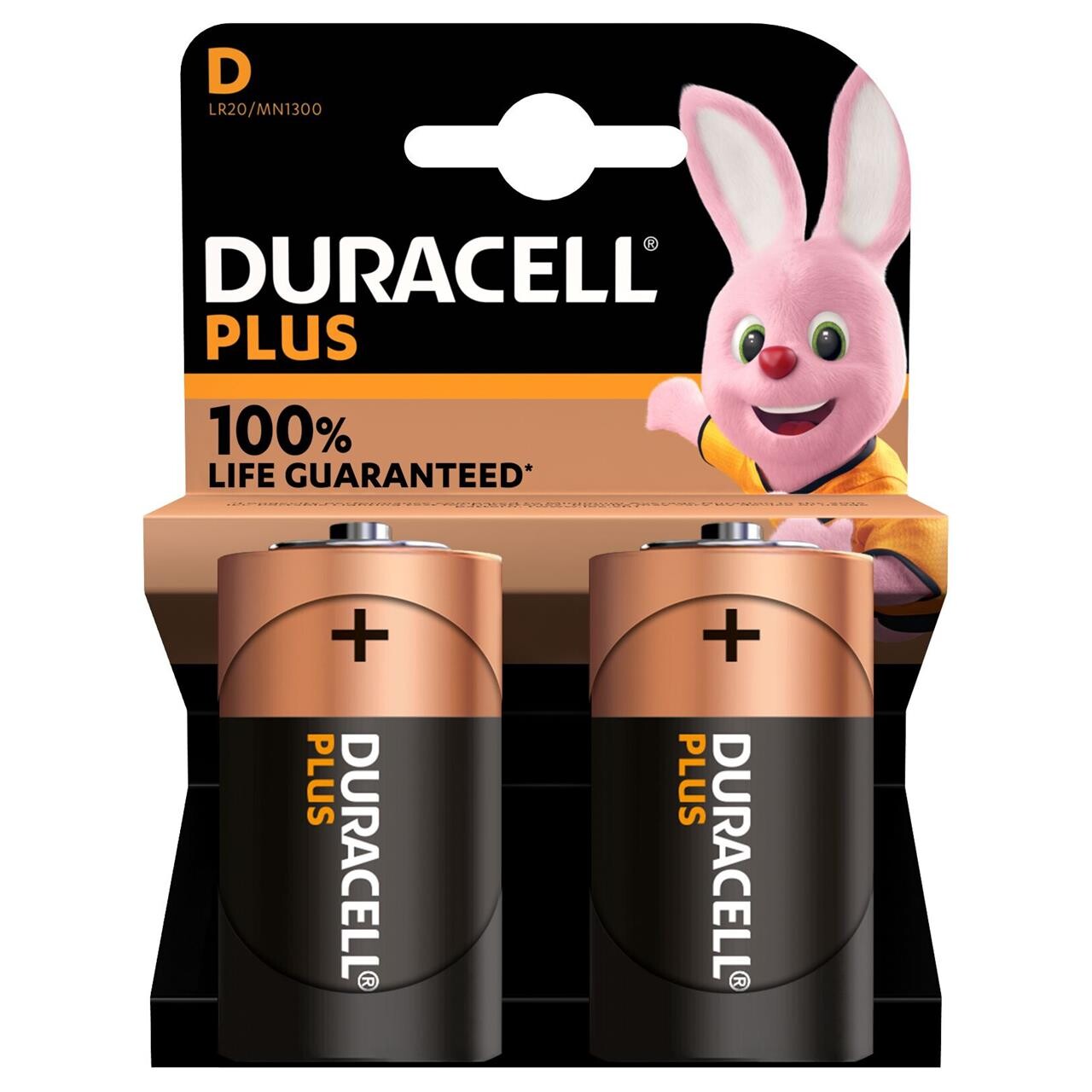 Batterier D - Duracell Plus Power Alkaline - 2 stk