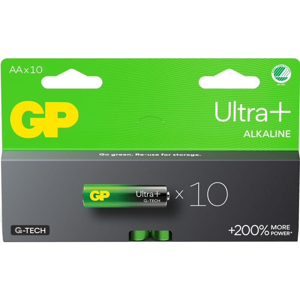Batteri, GP Ultra Plus, Alkaline, AA, 10-pak - 10 stk