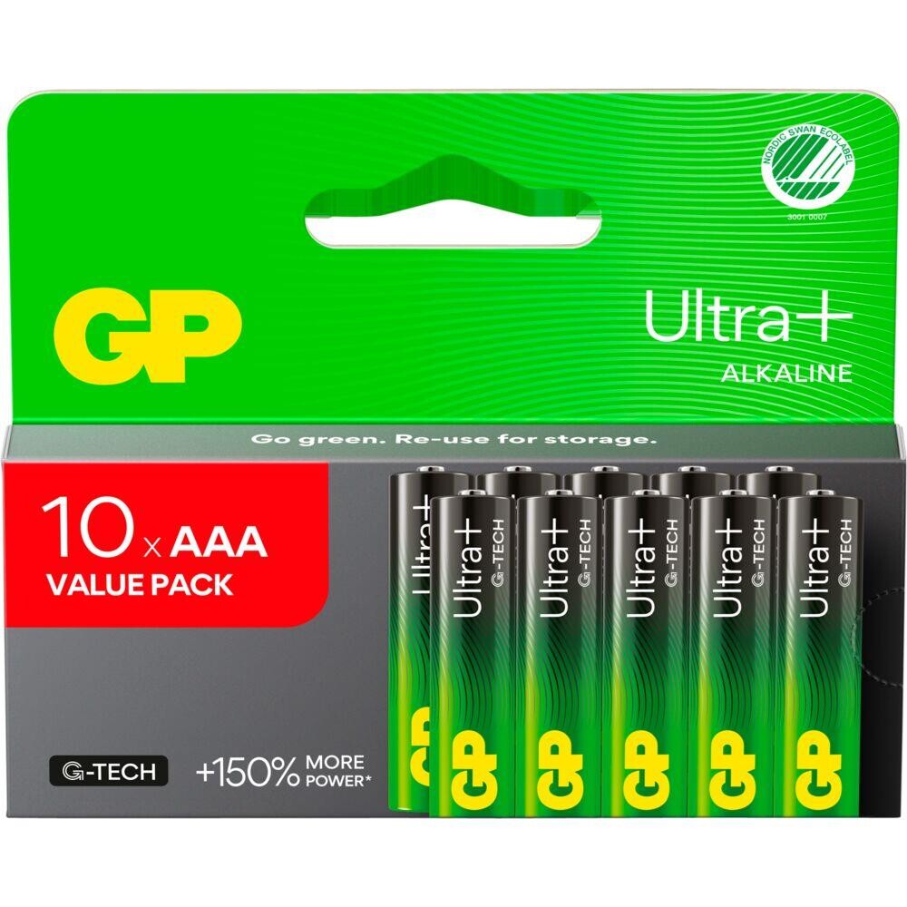 Batteri, GP Ultra Plus, Alkaline, AAA, 10-pak - 10 stk