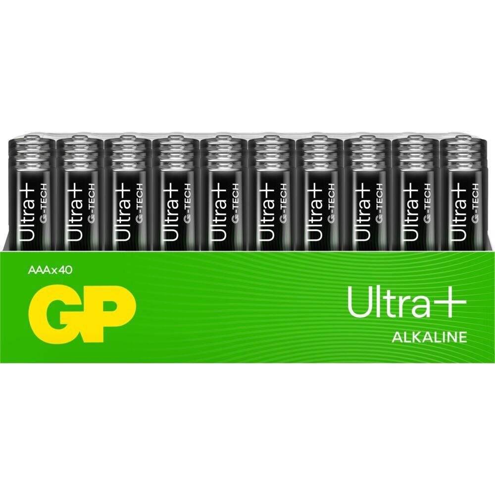 Batteri, GP Ultra Plus, Alkaline, AAA, 1,5V, 40-pak - 40 stk