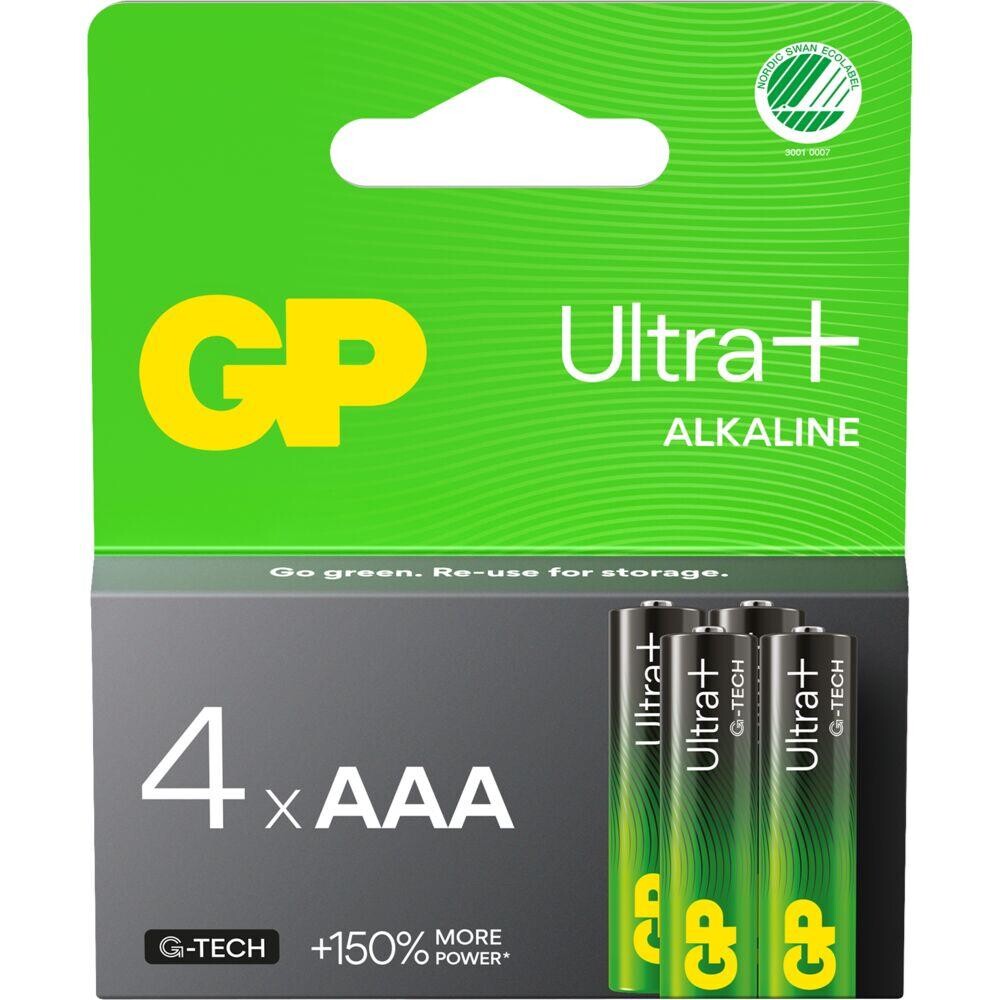 Batteri GP Ultra Plus Alkaline AAA 4-pak - 4 stk