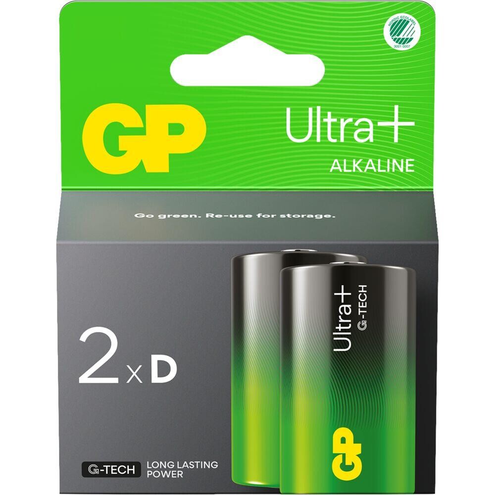 Batteri GP Ultra Plus Alkaline D 2-pak