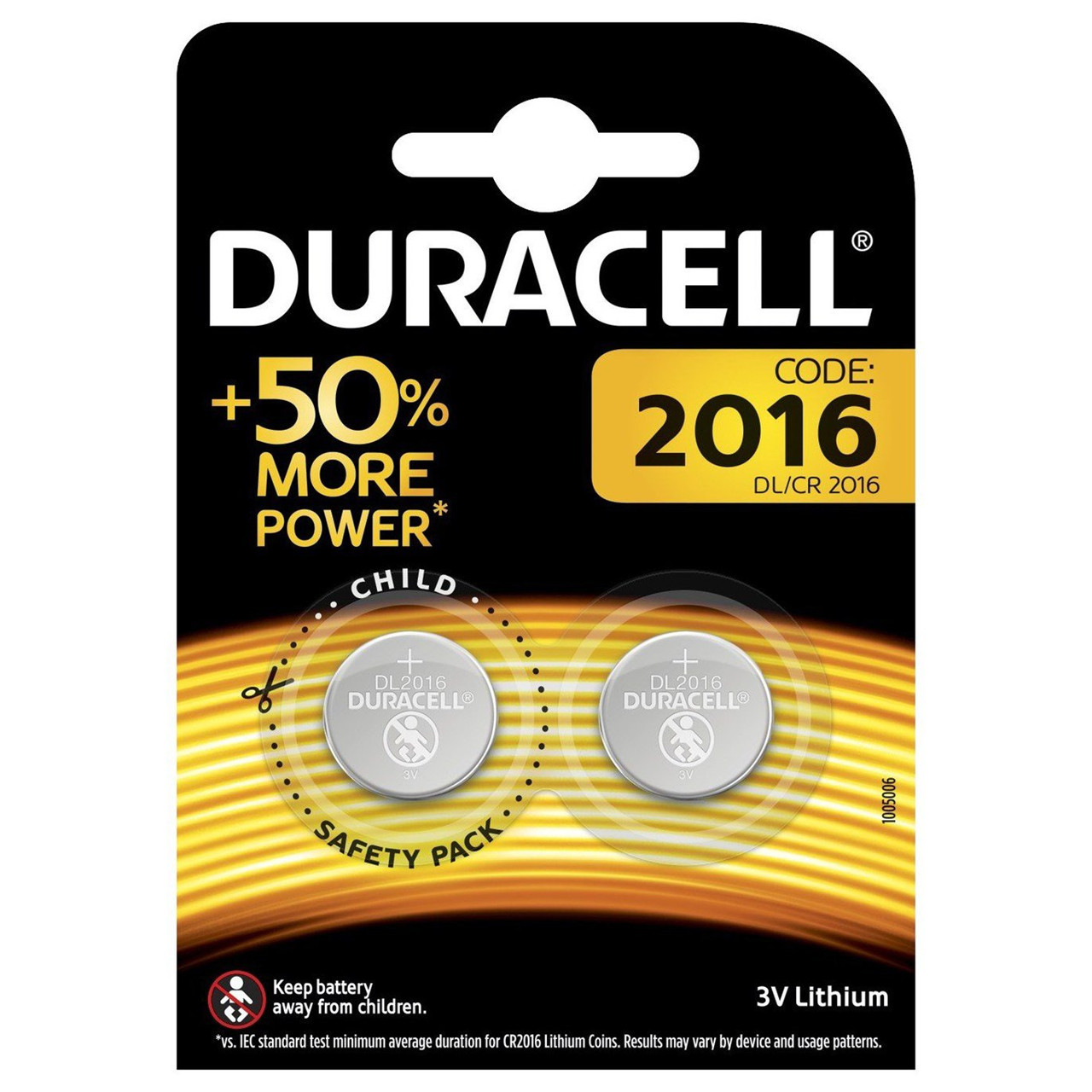 Lithium batteri Duracell Electronics 2016 knapcelle 3V 2-pak