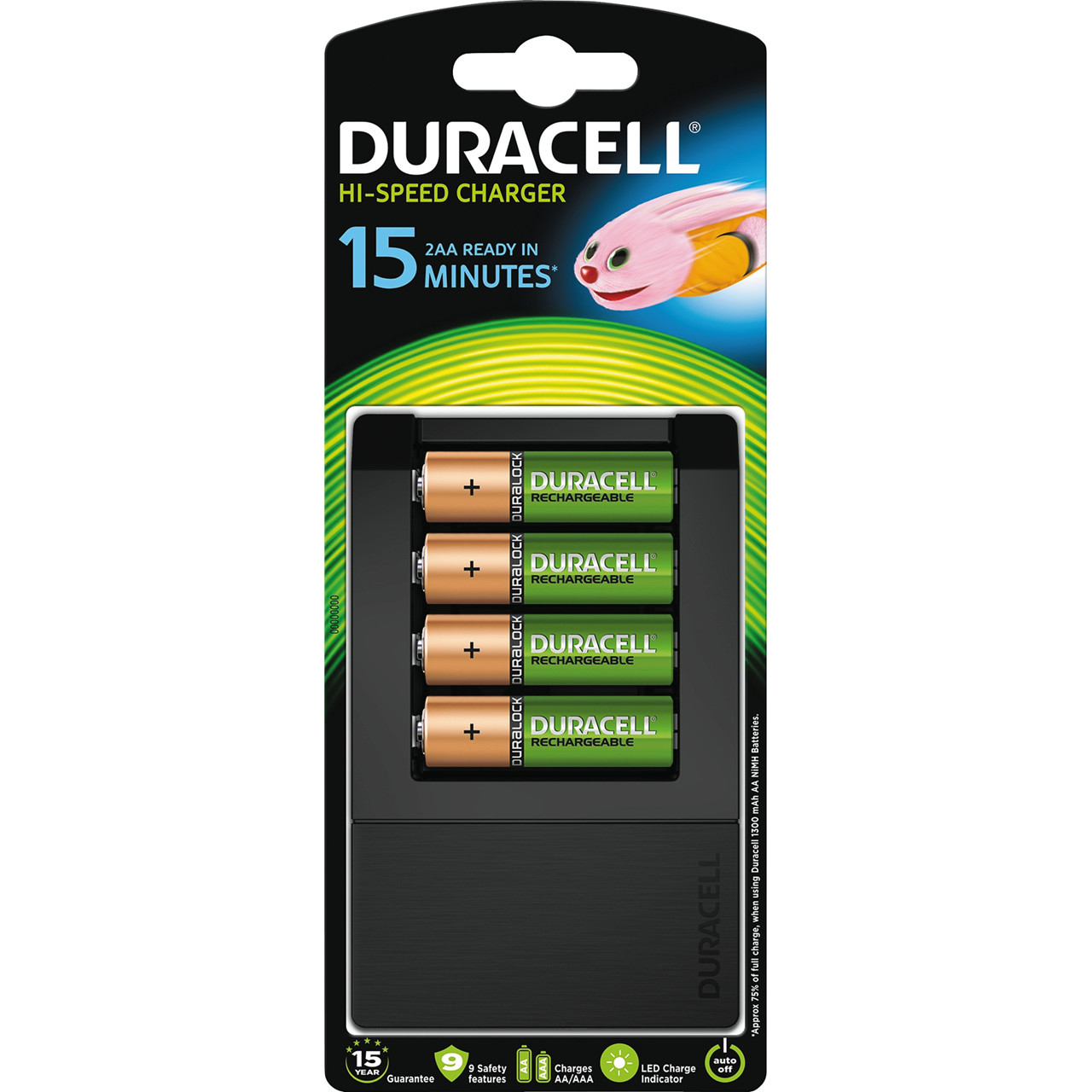 Batterioplader Duracell 15 minutters oplader