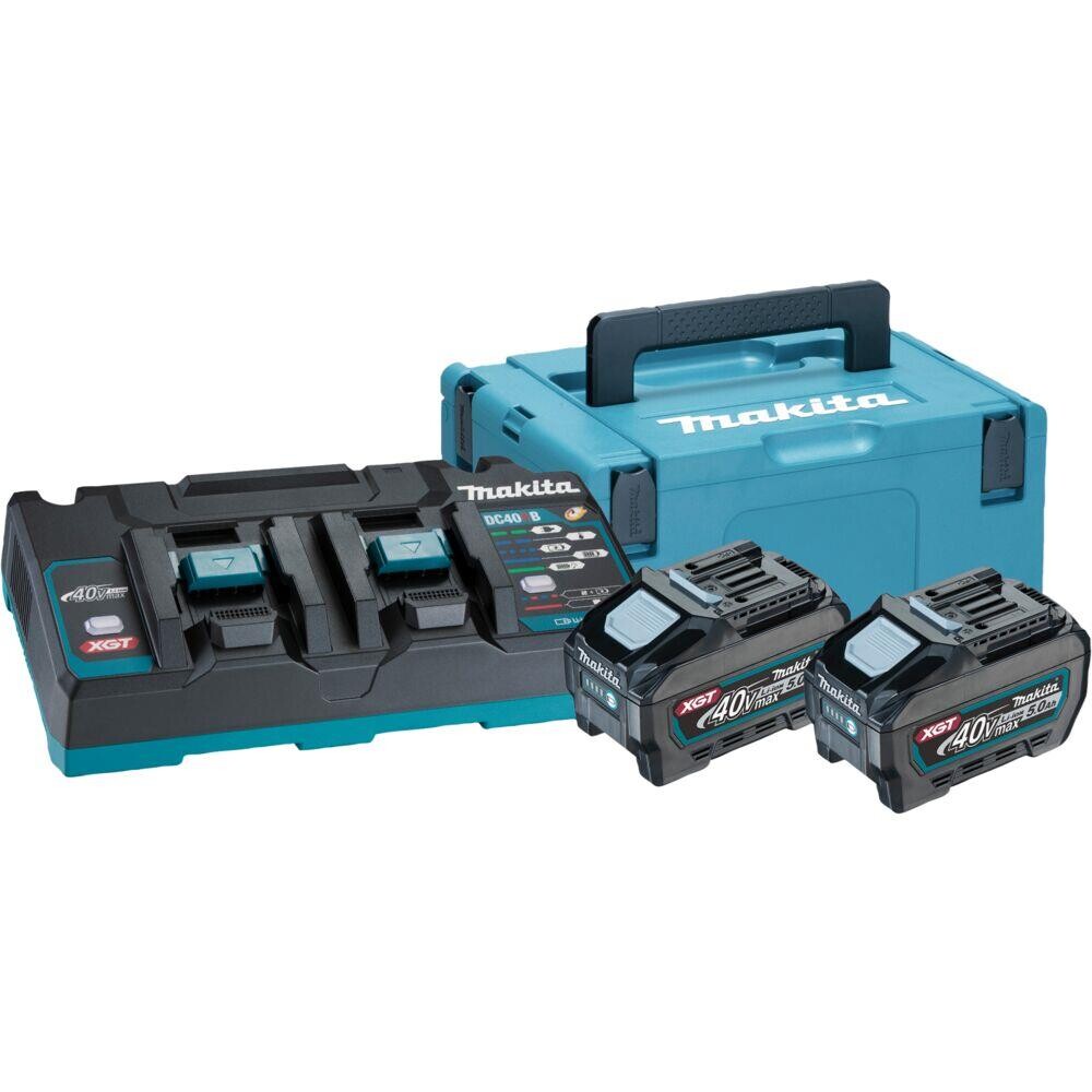 Batteripakke - Makita XGT 40V - 2x 5,0Ah - Blå - Dobbelt lynlader
