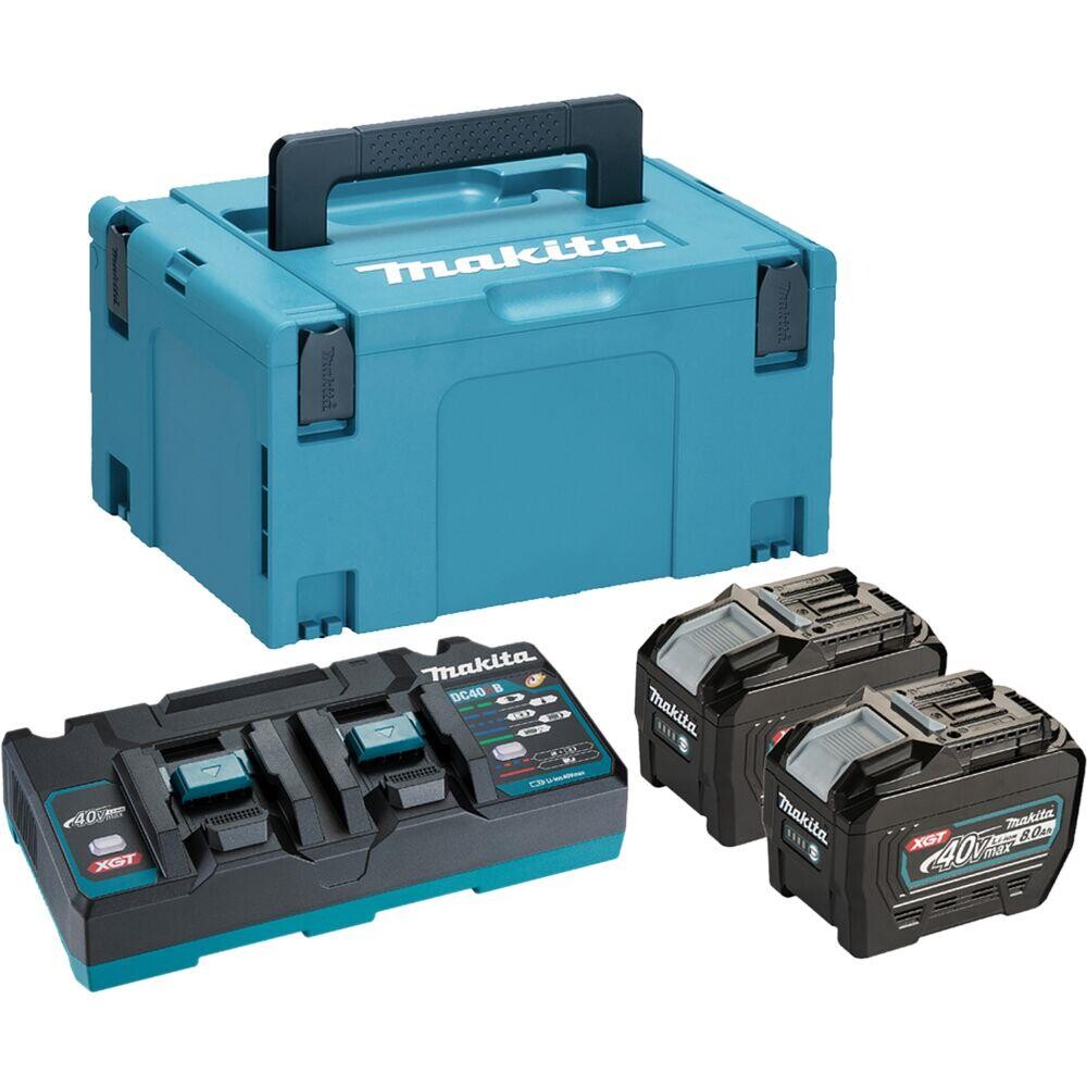 Batteripakke, Makita XGT, blå, 2x 8,0Ah, dobbelt lynlader - 1 stk