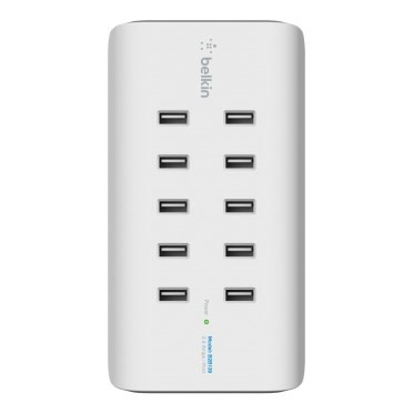 Belkin RockStar 10-Port USB Charging Station, White