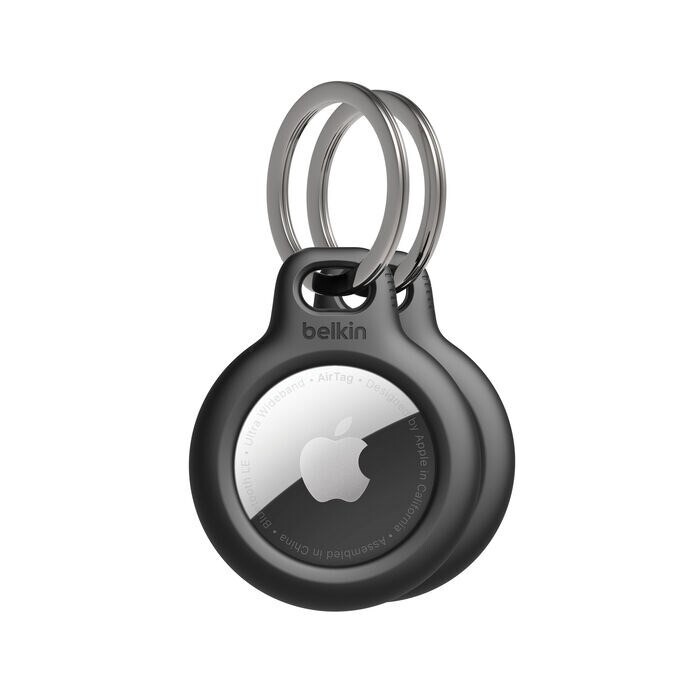AirTag-holder - Belkin Secure Holder med Nøglering 2-pak - Sort