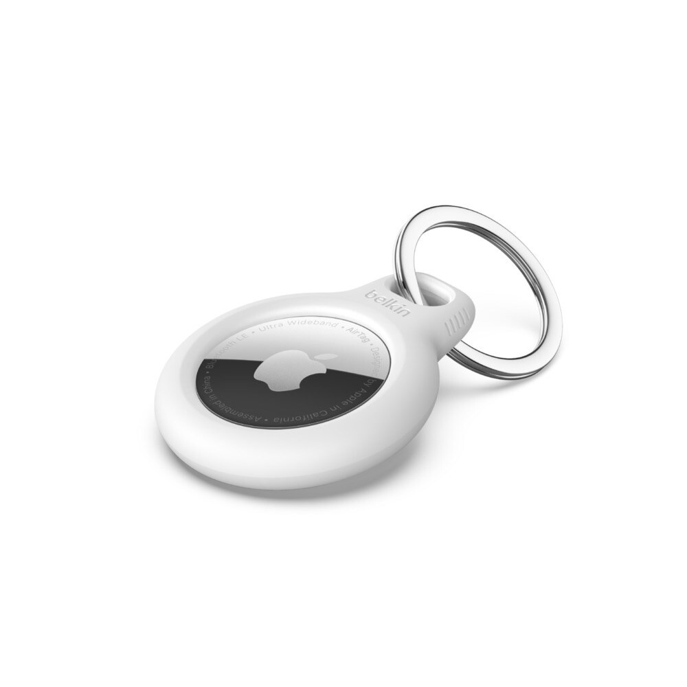 AirTag Holder - Belkin Secure Holder med Nøglering - Hvid