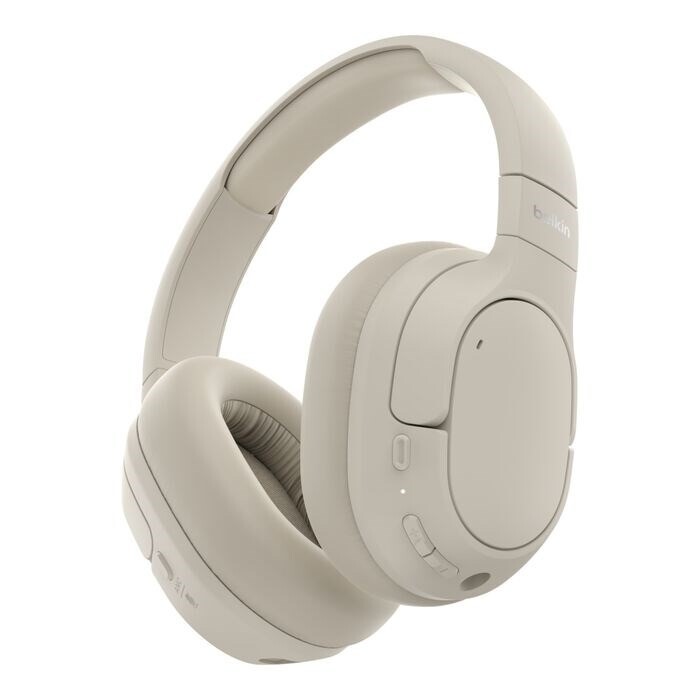 4 stk. Høretelefoner, Belkin SoundForm isolate noise cancelling headphones wireless, sand