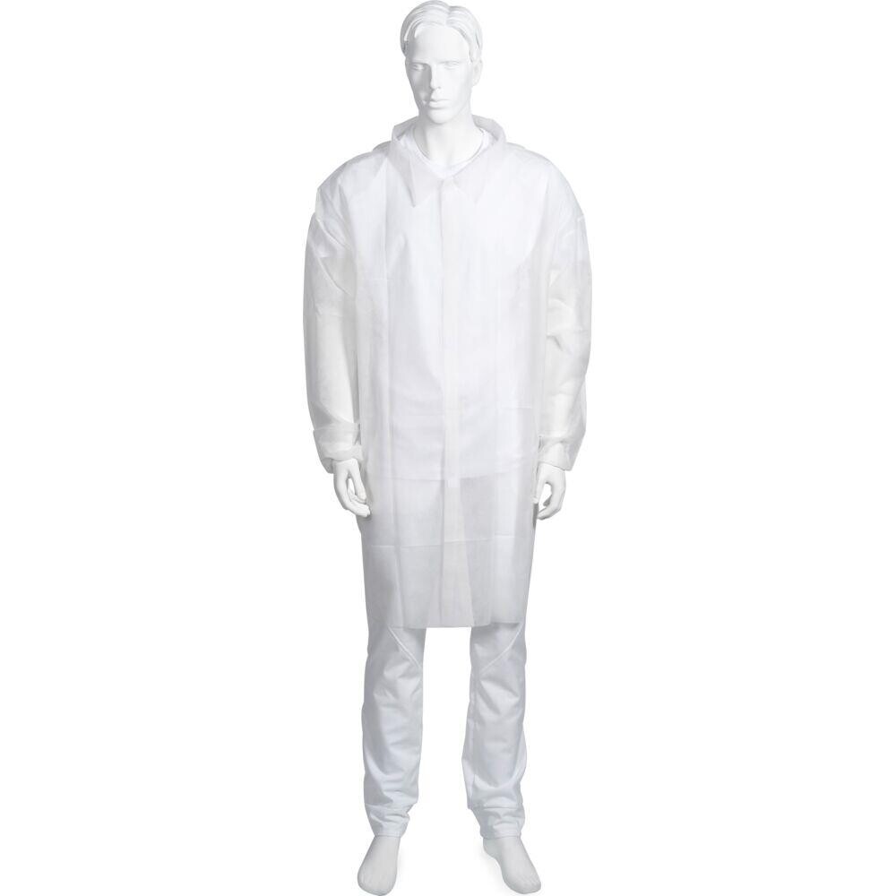 Besøgsjakke - ABENA Classic S/M - Hvid - Engangs - 100 stk