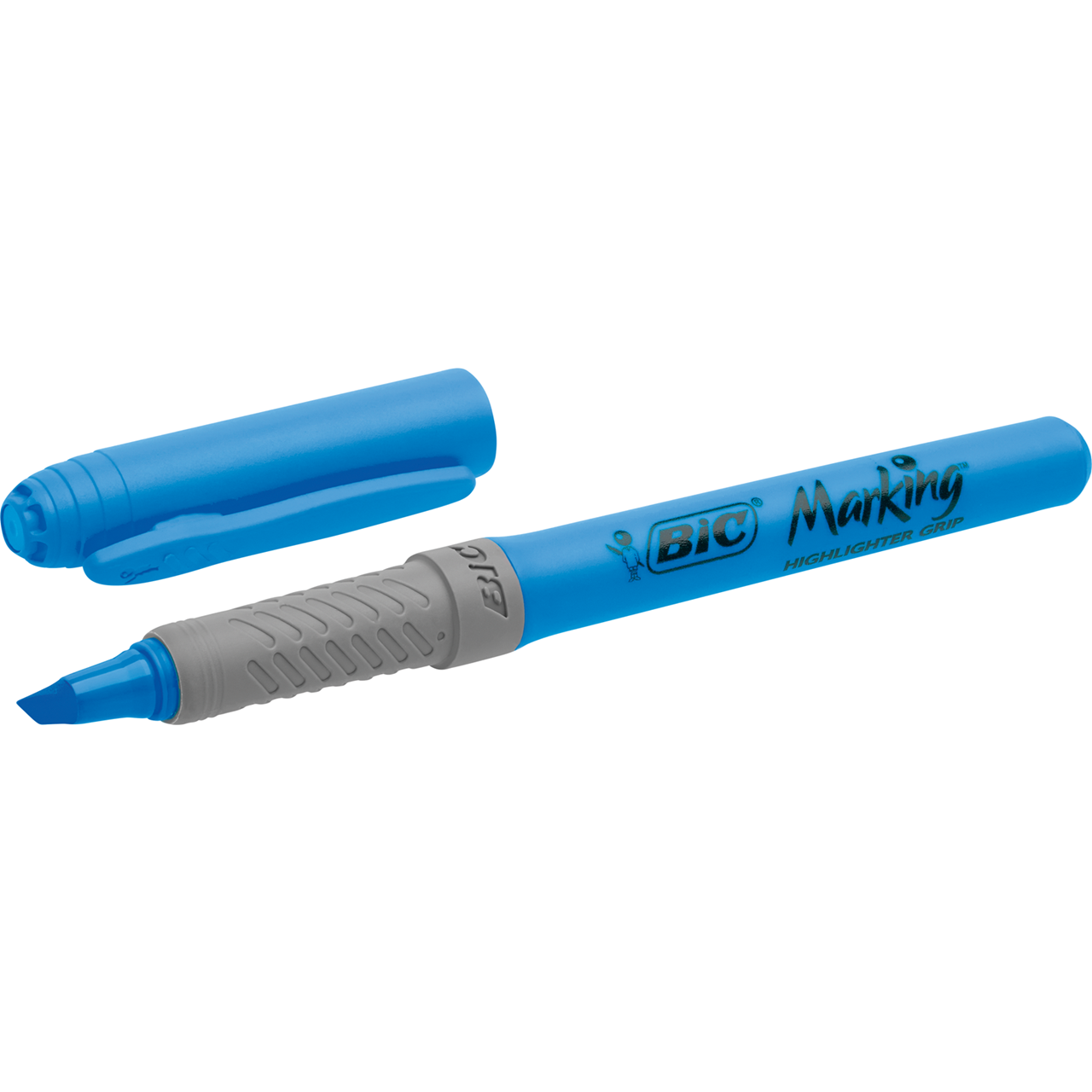 12 stk. Overstregningstusch BIC Brite Liner Grip blå - Køb minimum 12 stk.