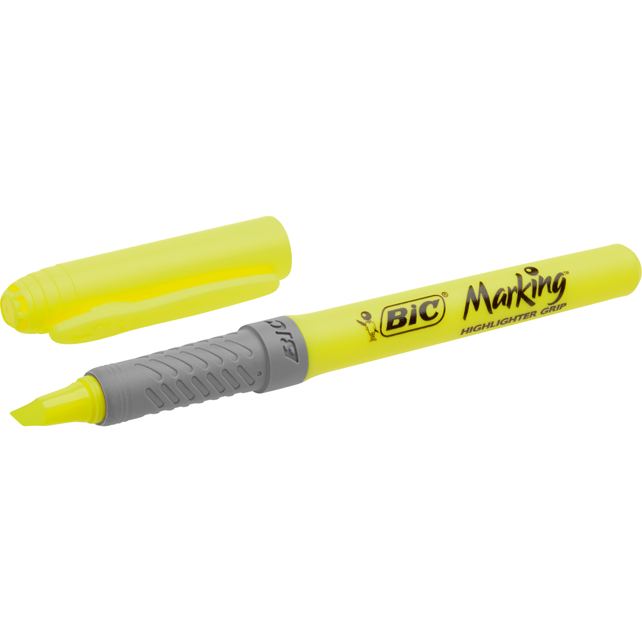 12 stk. Overstregningstusch BIC Brite Liner Grip gul - Køb minimum 12 stk.