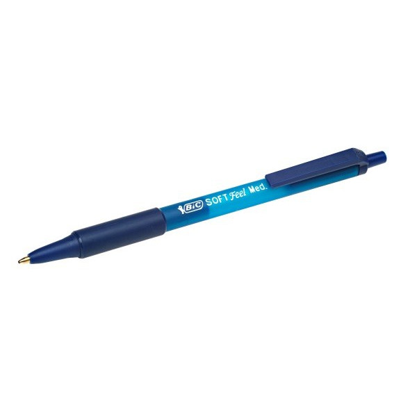12 stk. BIC kuglepen Soft Feel Clic Grip blå