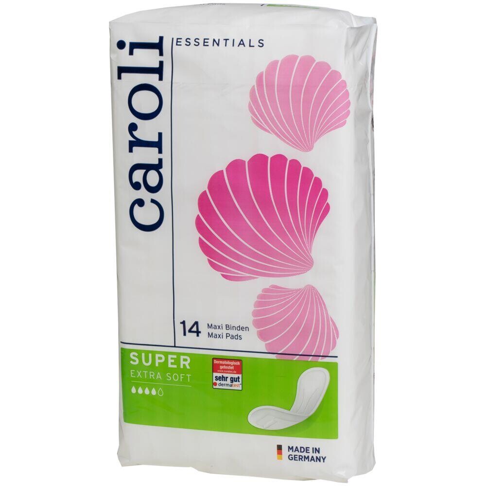 Bind uden vinger Caroli Maxi Pads Super 14 stk pr pakke - 12 pakker