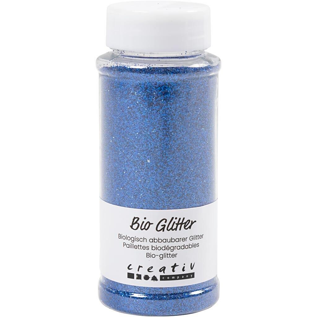 Bio-glitter, blå, 110 g - 1 stk