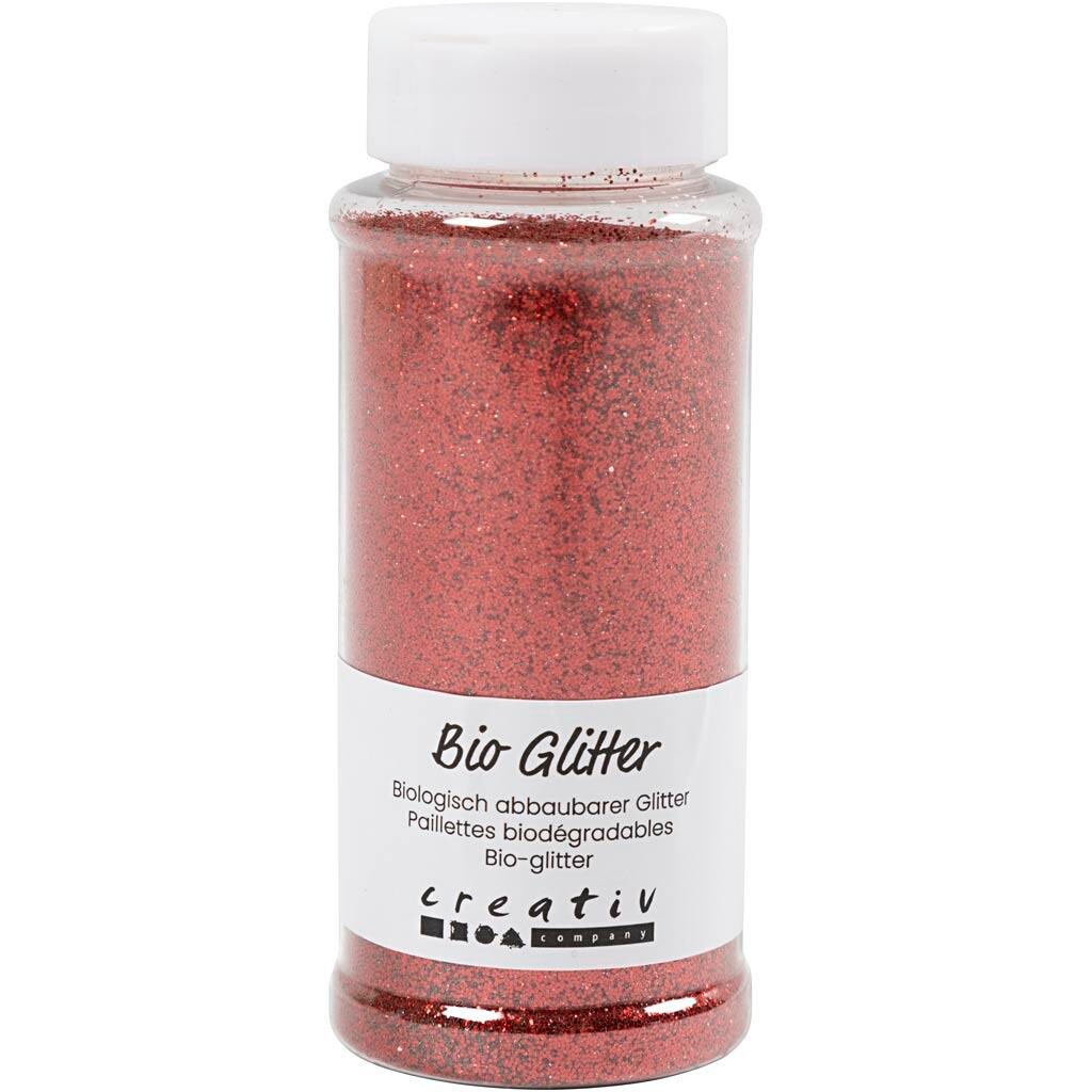Bio-glitter, rød, 110 g - 1 stk