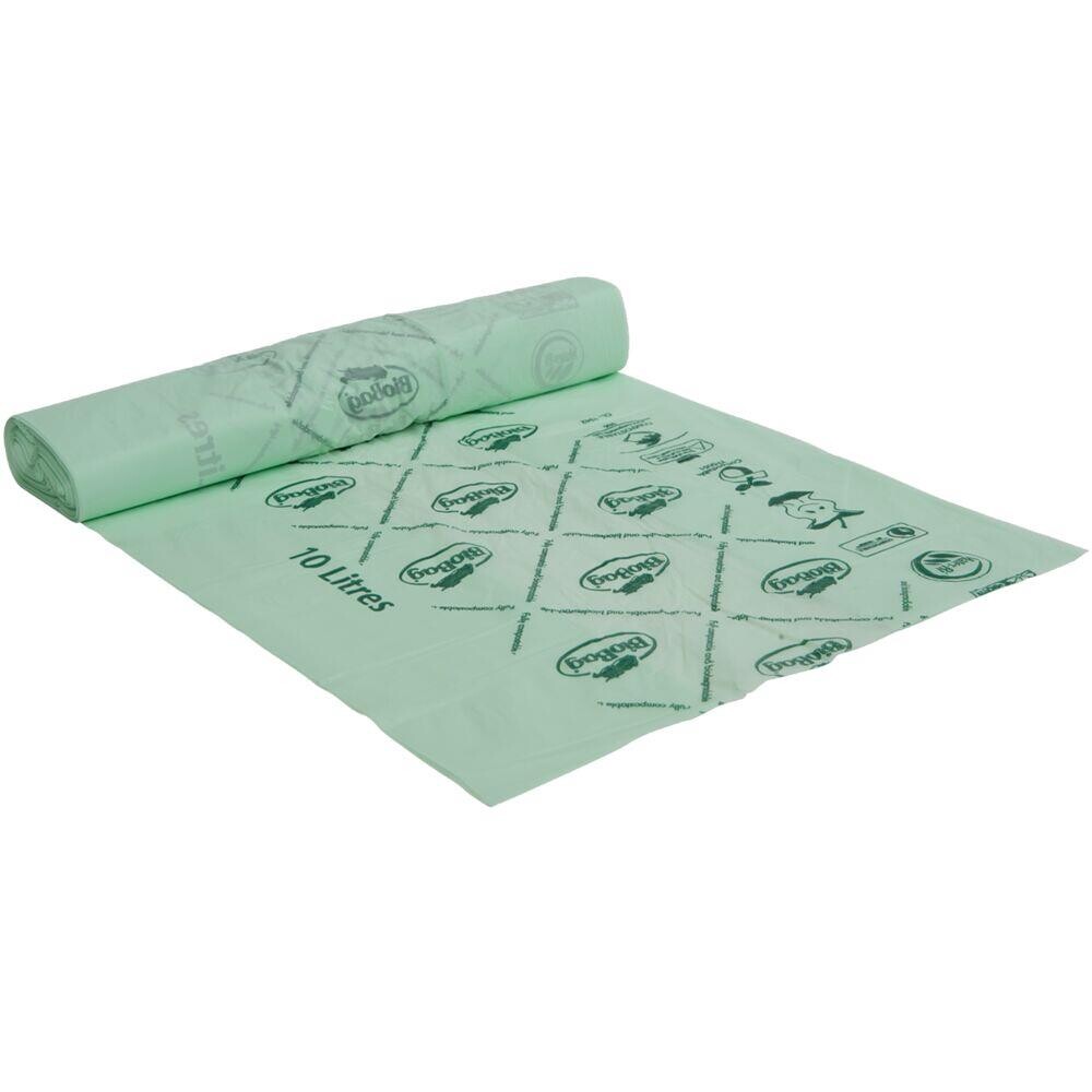 Bioposer 10 L transparent grøn mater-bi 43x45cm - 20 ruller