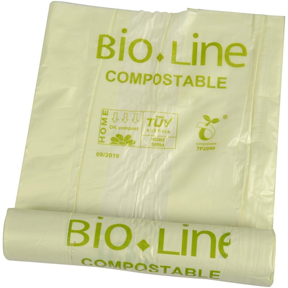 Biosæk, ABENA Bio-Line, 120 l, transparent grøn, 80x110cm - 8 ruller af 20 sække