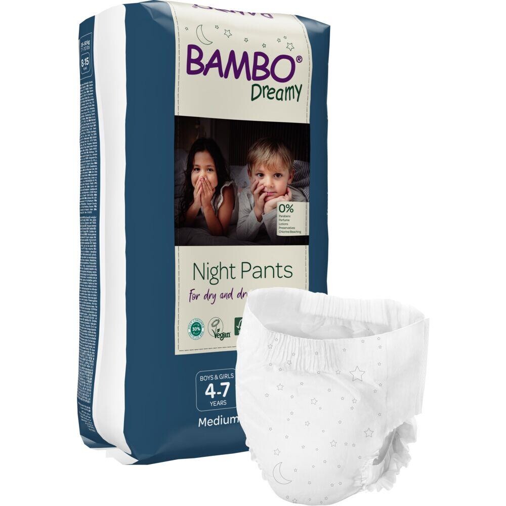 Børneble bukseble - Bambo Dreamy Night Pants - 15–35 kg - 60 stk