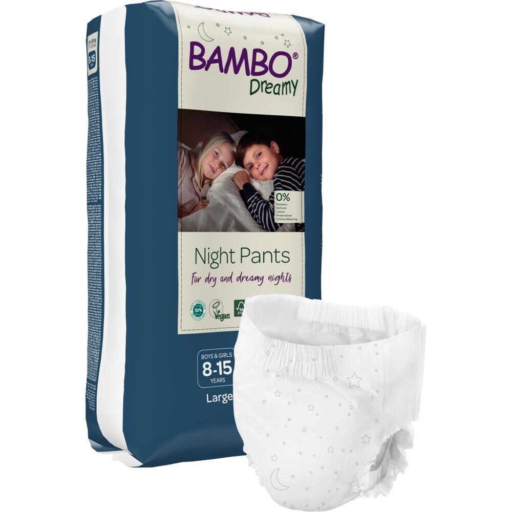 Bleer Bambo, Børneble, bukseble, Bambo Dreamy Night Pants, 35-50 kg - 60 stk