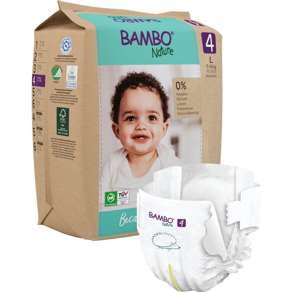 Bleer Bambo Nature 4 papirspose 7-14 kg - 144 stk