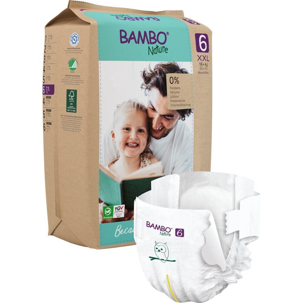 Børnebleer - Bambo Nature 6 - Tapeble - 16+ kg - 120 stk