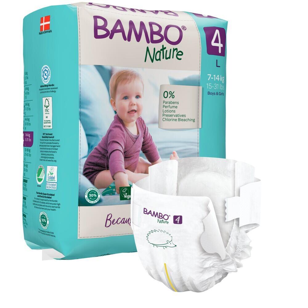 Bleer Bambo Nature str. 4 7-14 kg - 144 stk