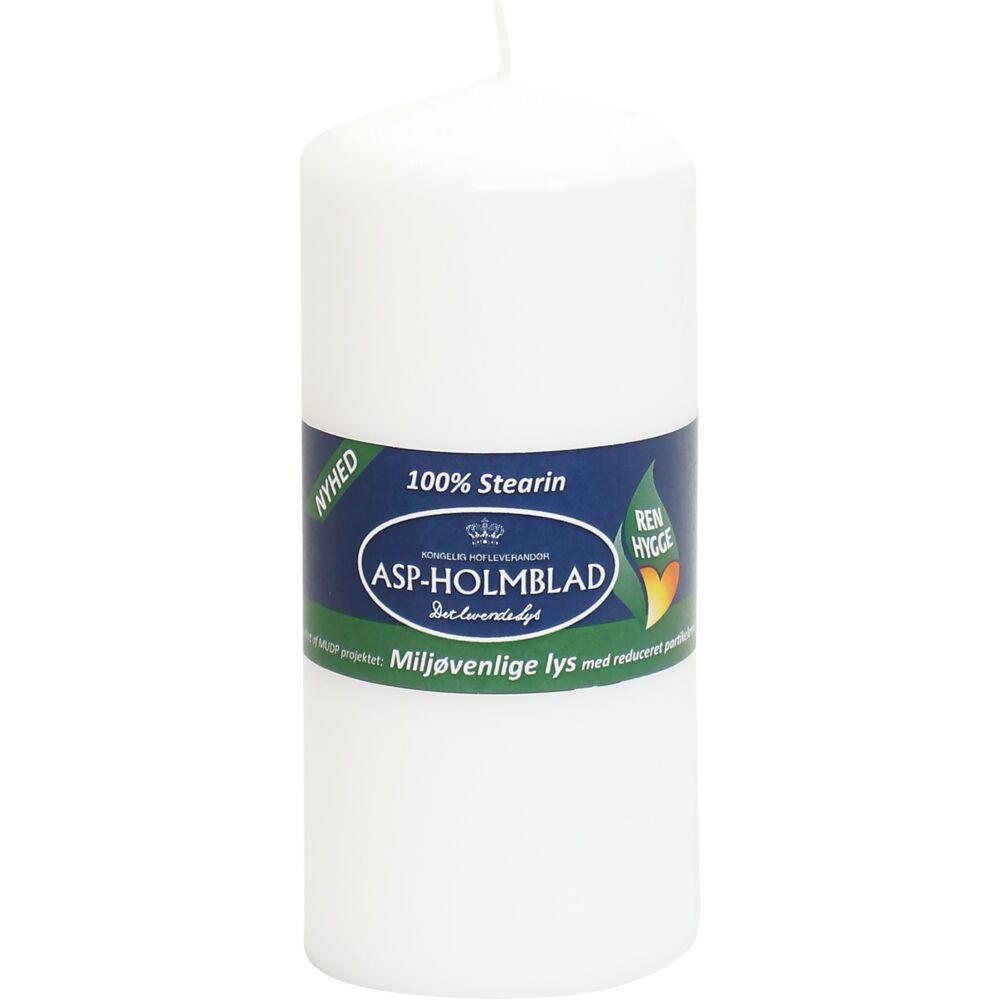 Bloklys 13cm Ø5,8cm hvid 31 timer 100% stearin - 10 stk