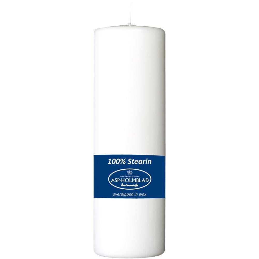 Bloklys - 100% stearin - Hvid - 40 timer - 18 cm Ø5,8 cm - 10 stk