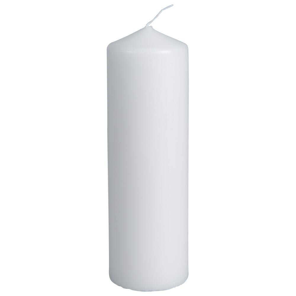 Bloklys - 55 timer - 18 cm - Ø6 cm - Hvid - 12 stk