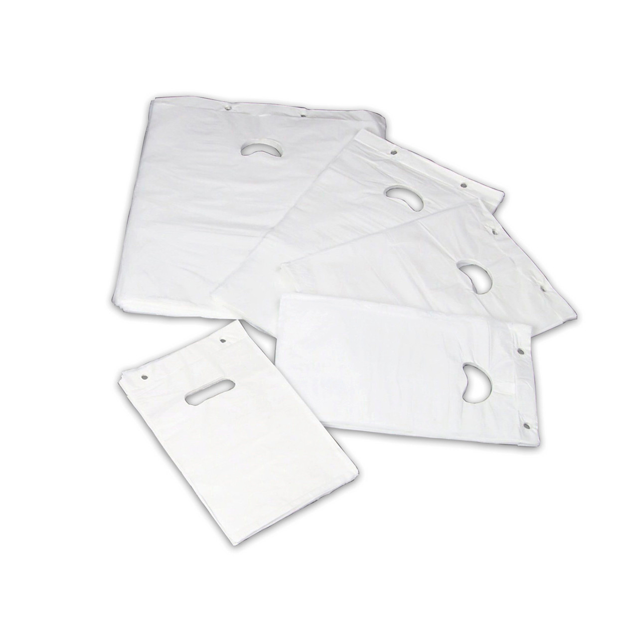 Plastposer med hank P3 hvid LDPE 30my 245x320mm - 1000 stk