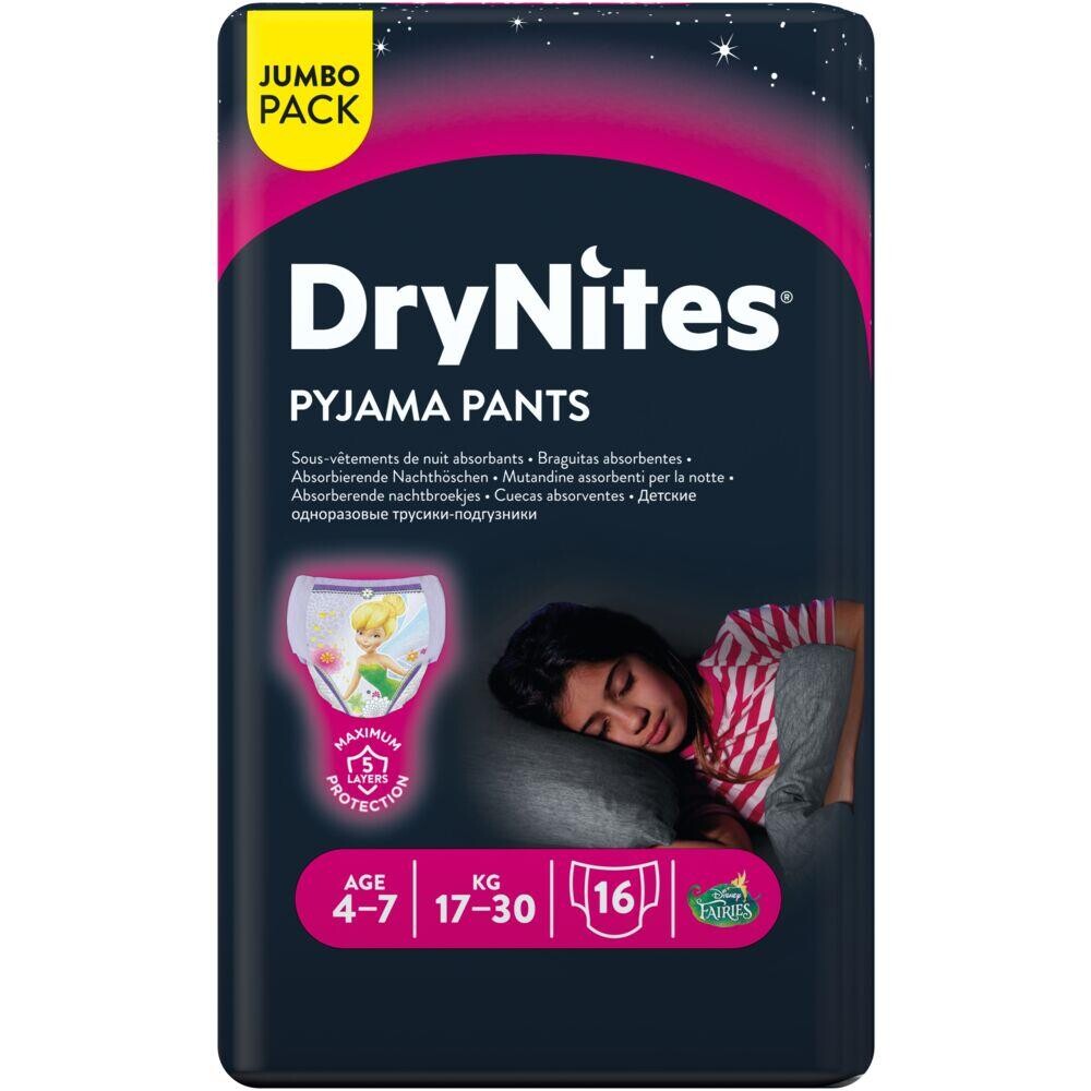 Buksebleer - DryNites Pyjama Pants 4-7 år 17-30 kg - 64 stk