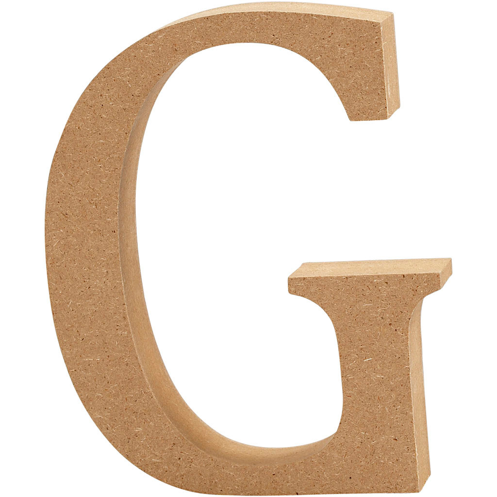 Bogstav højde 13 cm tykkelse 2 cm MDF | G
