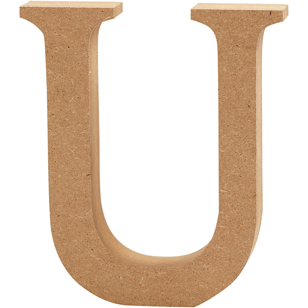 Bogstav højde 13 cm tykkelse 2 cm MDF | U