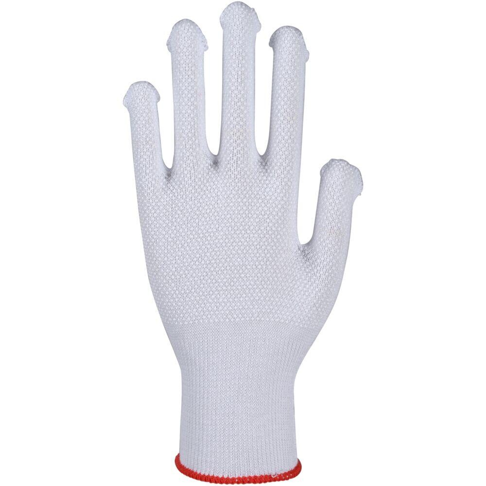 Bomuldshandsker hvid tricot med knopper 7 - 12 stk