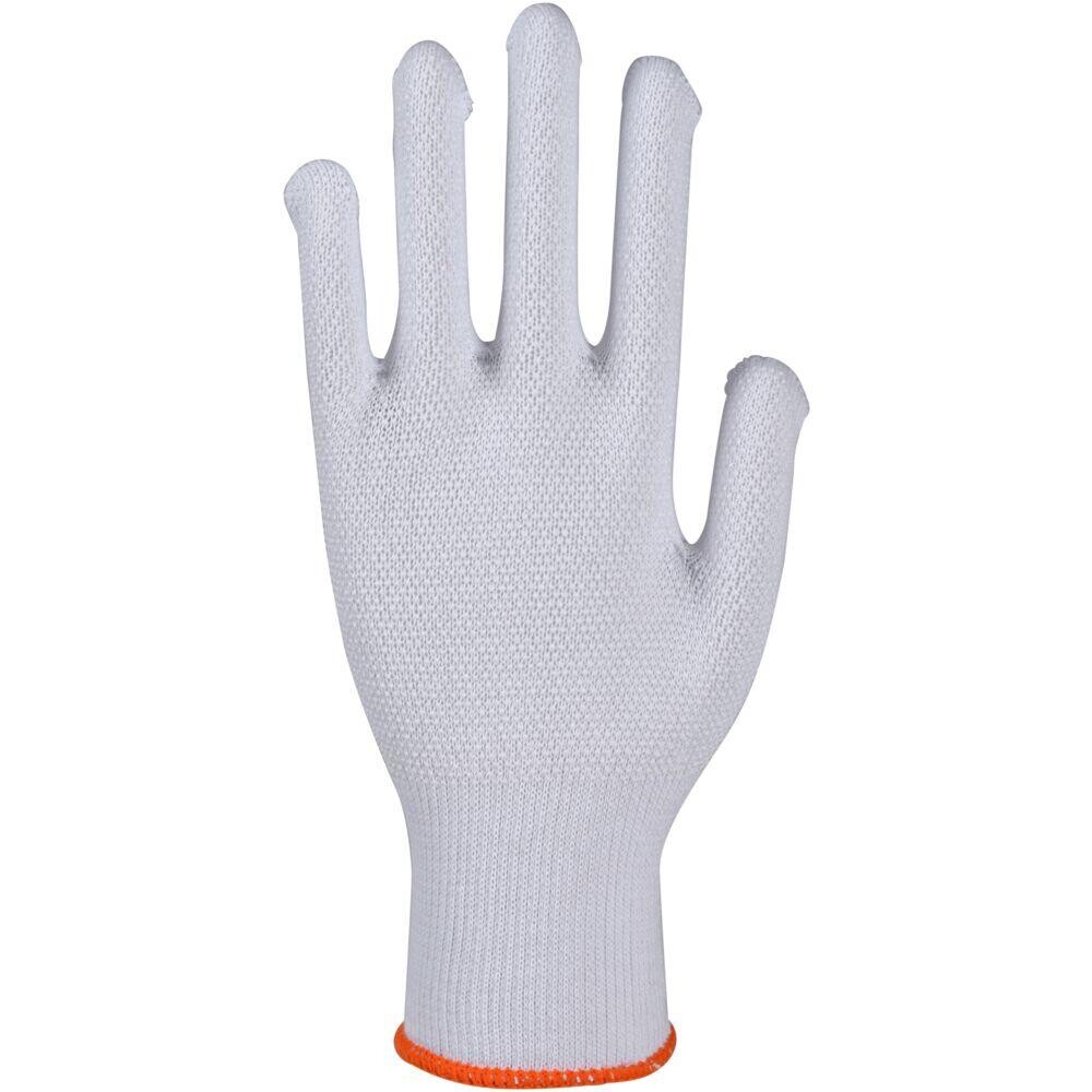 Bomuldshandsker hvid tricot med knopper 8 - 12 stk