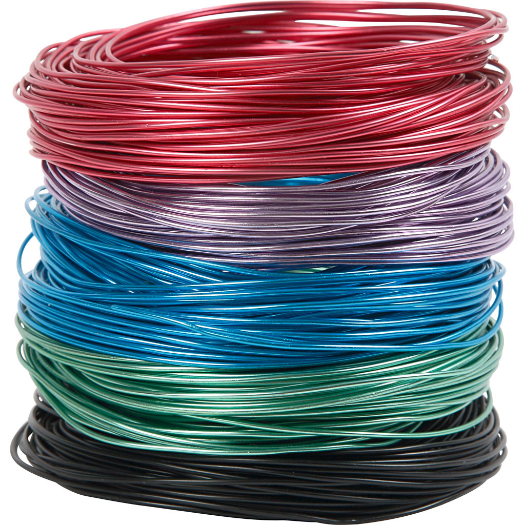 Bonzaitråd - tykkelse 1,5 mm - Assorteret farver - 5 x 20 m