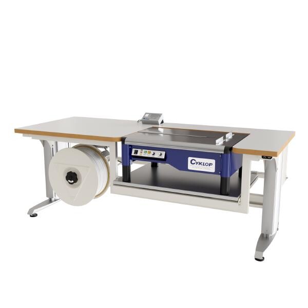 Bord 400 med vægt og pakkebånd, 2000x800mm 32 mm grå laminat bordplade