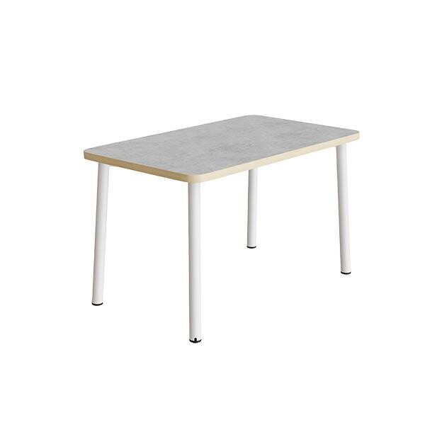 Bord Add 590, L1200xB700xH720 mm, lys grå, lyddæmpende linoleum, hvidt stel