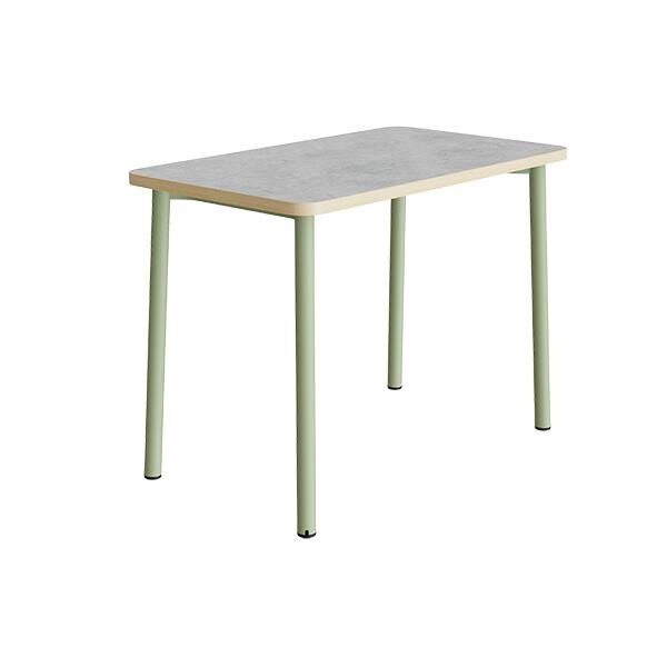 Bord Add 590, L1200xB700xH900 mm, lys grå, lyddæmpende linoleum, grønt stel