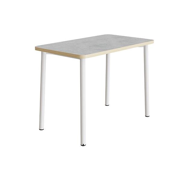 Bord Add 590, L1200xB700xH900 mm, lys grå, lyddæmpende linoleum, hvidt stel